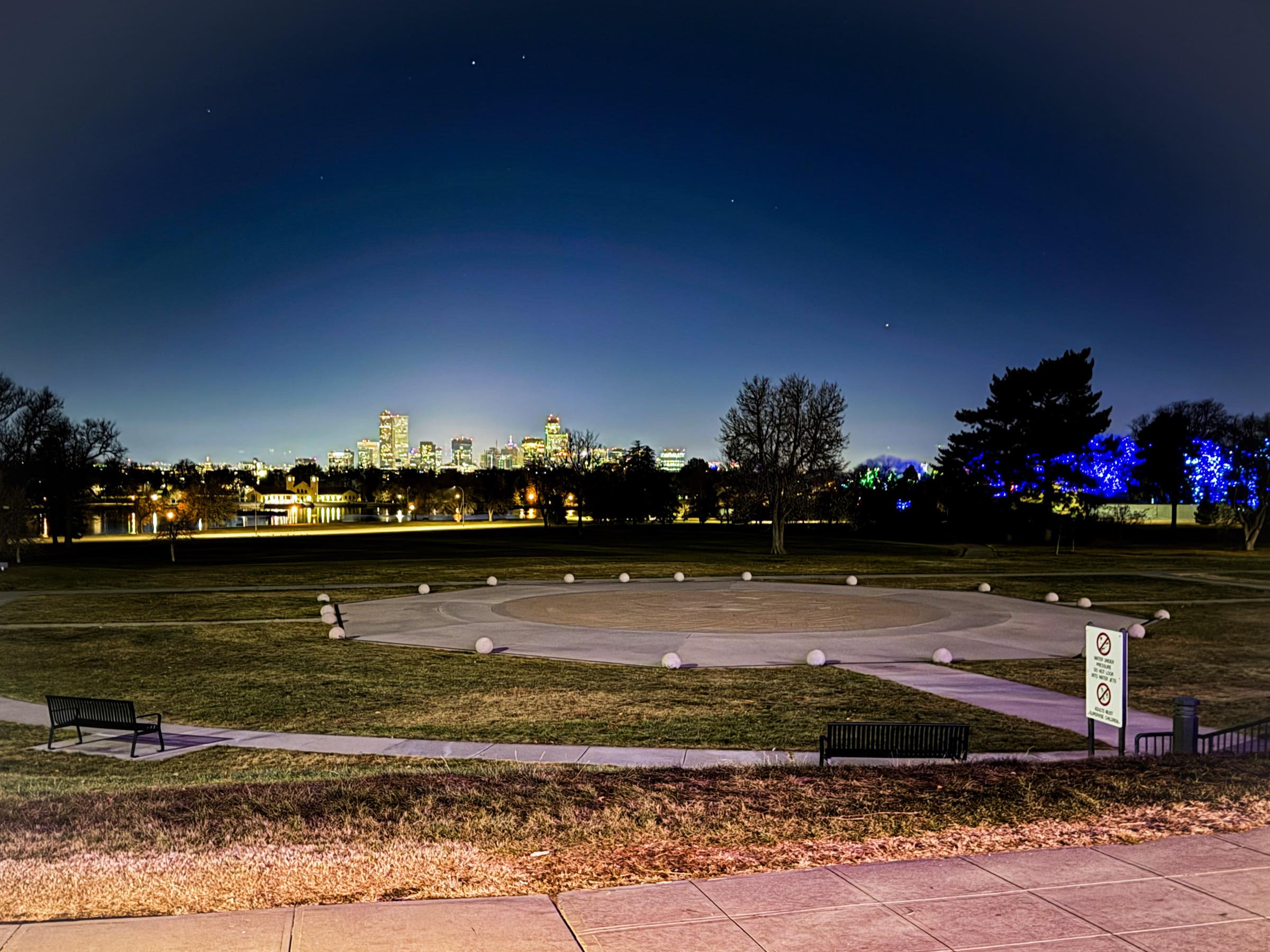 The Denver skyline at night