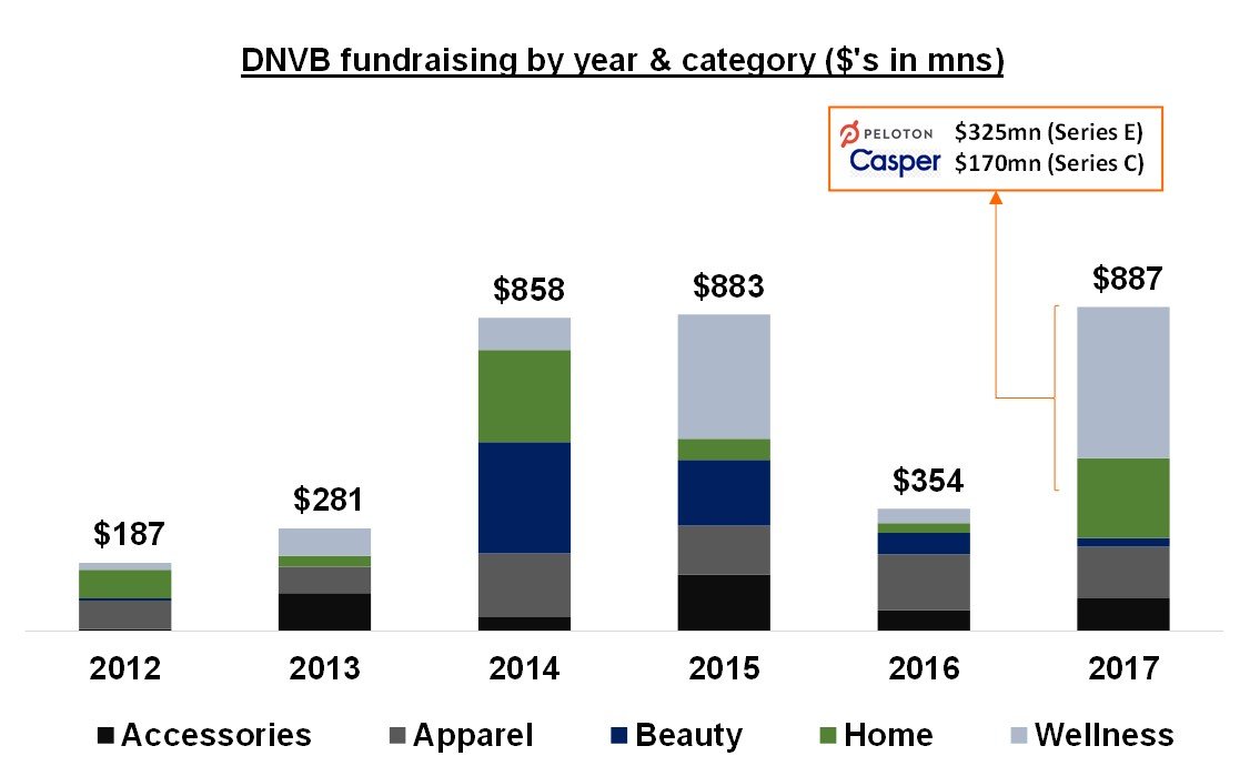DNVB fundraising by year & category